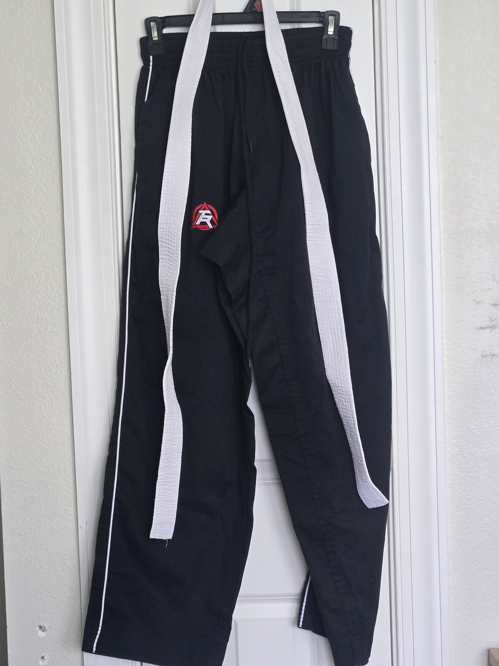 Black Kids Martial Arts Pants with White Belt
